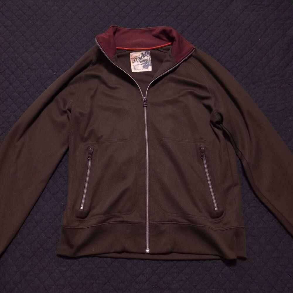 Vintage Y2K Old Navy Track Jacket 2000s Mens M Brown Colorblock Full Zip